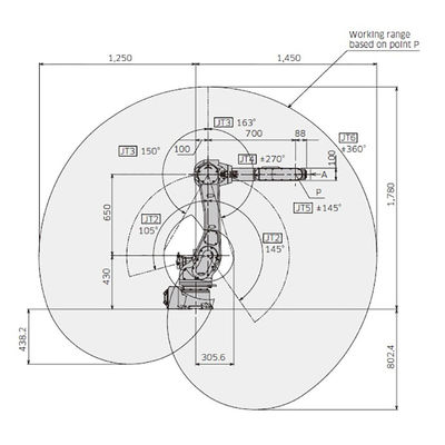 RA010N 6 trục Trọng tải 10kg Đạt tới 1450mm Robot hàn hồ quang lành nghề và linh hoạt