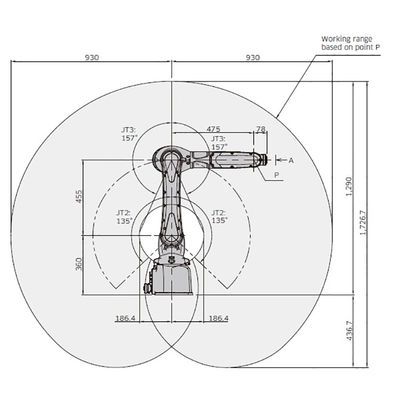 RS007L Trọng tải 7kg Tầm với 930mm 6 trục Thiết kế nhỏ gọn 6 trục Cánh tay robot công nghiệp