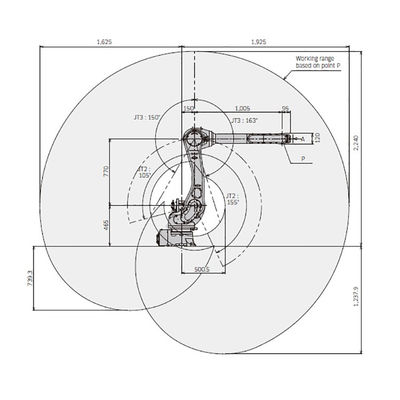 RS010L Trọng tải 10kg Đạt 1925mm 6 trục Robot đóng gói thiết kế nhỏ gọn tốc độ cao