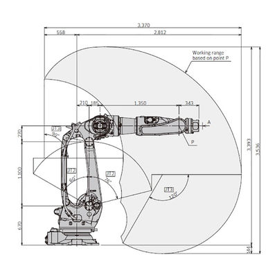 BX300L Trọng tải 300kg Tầm với 2812mm Thiết kế nhỏ gọn Robot hàn điểm tốc độ cao