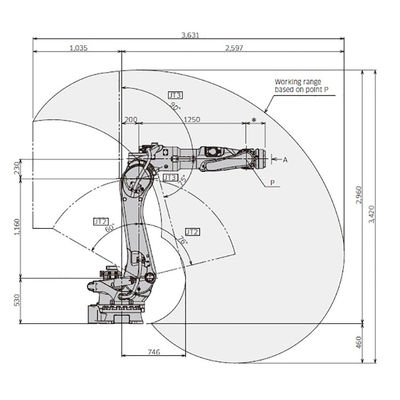 BX200L 6 trục Trọng tải 200kg Đạt 2597mm Robot hàn điểm tốc độ cao