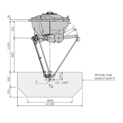 YF003N 4 trục Trọng tải 3kg Chọn và đặt Cánh tay robot tốc độ cao