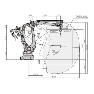 CP180L 4 trục Trọng tải 160kg Tiếp cận Robot Pallet tốc độ cao 3255mm