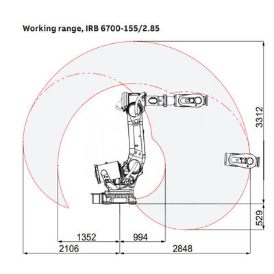 IRB6700 hiệu quả và linh hoạt với cánh tay robot có trọng tải 155kg cho máy chọn và đặt