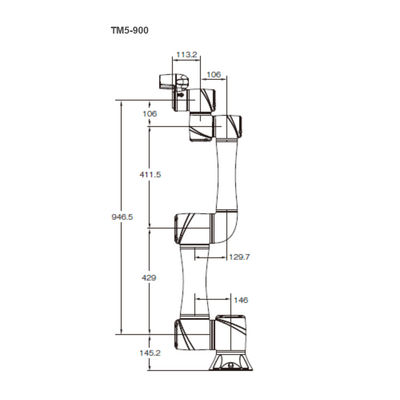 Robot tự động TM5-900 với 900MM đạt tải trọng 4KG cho 6 người thao tác Aixs làm robot cộng tác