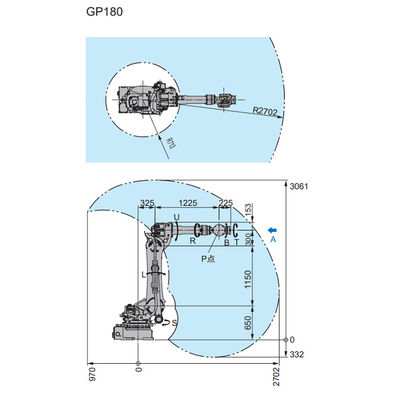 Cánh tay robot 6 trục của Motoman GP180 với Robot công nghiệp tiếp cận 2702mm làm máy chọn và đặt