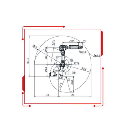Bộ điều khiển 6 Aixs với tải trọng 8KG 950MM Tiếp cận Robot mini làm máy phun sơn từ Trung Quốc