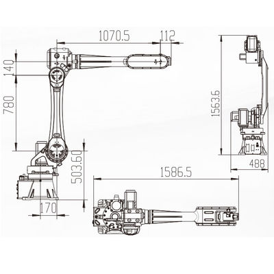Robot công nghiệp Trung Quốc với cánh tay robot công nghiệp tiếp cận 6 trục 2032MM để tải và dỡ hàng