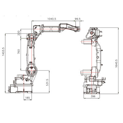 SF6-C2080 Với 10KG Tải trọng 2080MM Tiếp cận Cánh tay robot làm Robot công nghiệp và Robot hàn