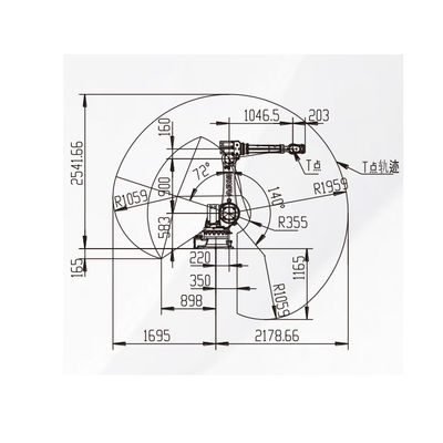 Robot tải và dỡ hàng với tầm với 2178MM Với giá robot công nghiệp cho máy đánh bóng