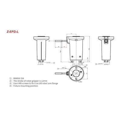 Cánh tay rô bốt 6 trục Hitbot Z-EFG-L Bộ gắp tự động như rô bốt cộng tác