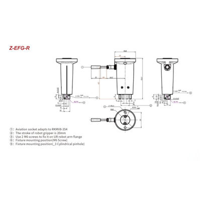 Cánh tay cơ khí 6 trục Hitbot Z-EFG-R Claw Claw để nhận làm Cobot