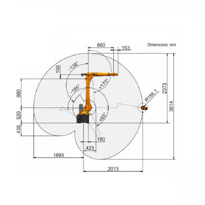 Cánh tay robot 6 trục Robot công nghiệp Kuka với tải trọng định mức 16Kg tích hợp hàn và vận chuyển