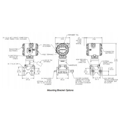 Máy phát áp suất hạt nhân đủ tiêu chuẩn Ros-Emount 3152N Máy phát áp suất chênh lệch với máy phát áp suất Emerson
