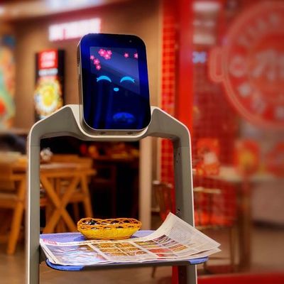 Robot phục vụ giao đồ ăn với Robot dịch vụ trí tuệ nhân tạo AI