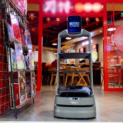 Robot phục vụ giao đồ ăn với Robot dịch vụ trí tuệ nhân tạo AI