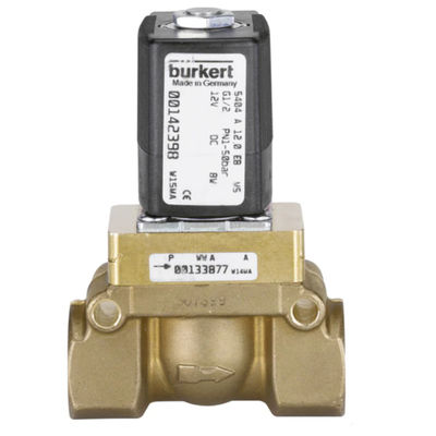 Van điện từ Burkert loại 5404 với van điện từ 2/2 chiều được hỗ trợ bởi Servo của các bộ phận van