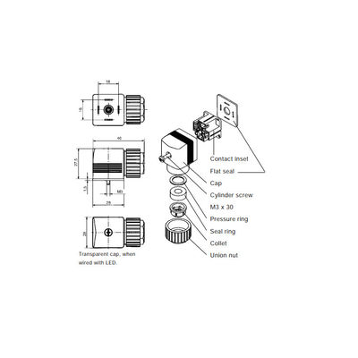 Loại 6221 Van piston 2/2 chiều được hỗ trợ bởi Servo làm van điện từ cho khí nén và xung nhịp cao