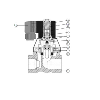 Loại 6221 Van piston 2/2 chiều được hỗ trợ bởi Servo làm van điện từ cho khí nén và xung nhịp cao
