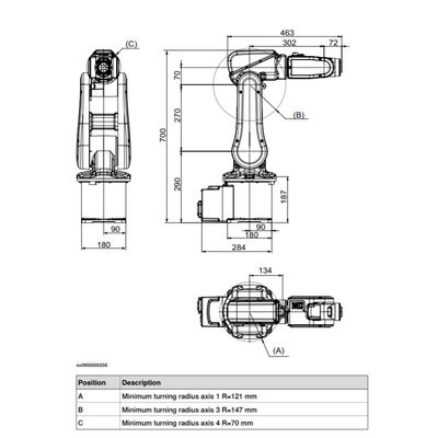 ABB IRB 120 6 Trục Cánh tay rô bốt công nghiệp cho sản xuất linh hoạt và nhỏ gọn Cánh tay rô bốt công nghiệp Trọng tải 3 Kg
