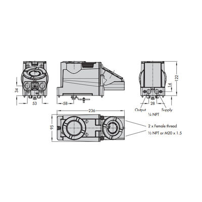 Bộ định vị Samson 3731-3 Với phản hồi của bộ định vị điện khí nén khi bộ định vị van hoạt động với van