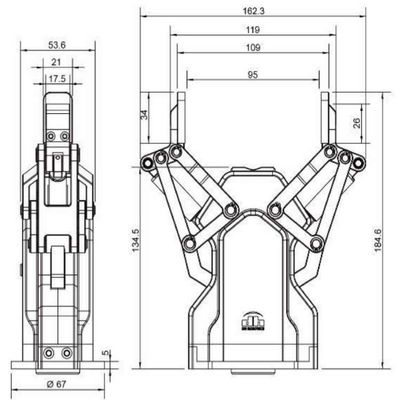 Robot Gripper AG-95 kết hợp với cánh tay robot UR 6 trục làm robot cộng tác