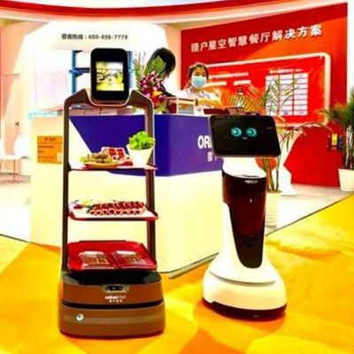 Robot dịch vụ Trung Quốc với điều hướng tự động để giao hàng thực phẩm Robot AI