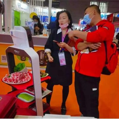 Robot dịch vụ Trung Quốc với điều hướng tự động để giao hàng thực phẩm Robot AI