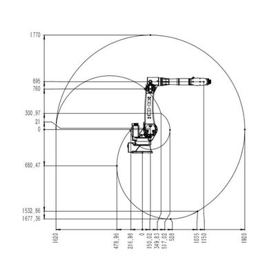 Robot TKB2690-20KG-1921mm Bộ điều khiển cánh tay robot 6 trục Robot xử lý trục