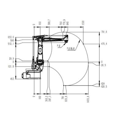 Vẽ tranh cánh tay robot 6 trục TKB4600-12KG-1435mm để vẽ tranh như vẽ robot