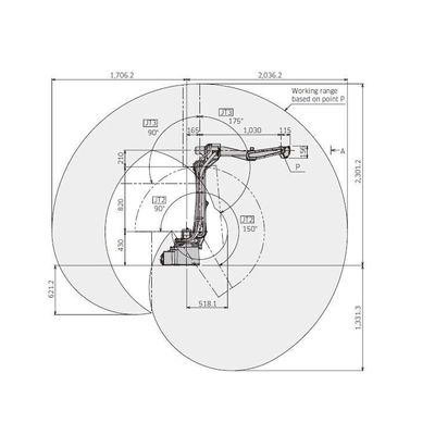 Máy hàn hồ quang khác với cánh tay hàn robot BA006L 6 trục để hàn hồ quang