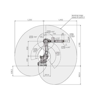 Robot hàn tự động RA010N 6 trục với máy hàn hồ quang làm robot hàn