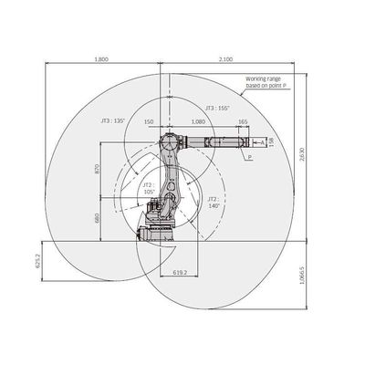 Xử lý Robot RS080N Cánh tay robot 6 trục cho Robot công nghiệp xử lý kính