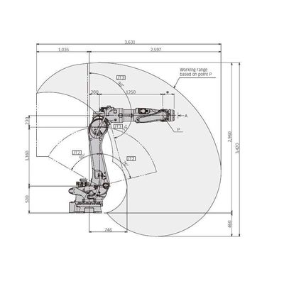 Cánh tay robot công nghiệp 6 trục BX200L Tải trọng 200kg như robot xử lý