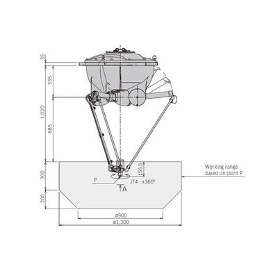 Lắp ráp cánh tay rô bốt YF003N Tải trọng 3kg cho rô bốt lắp ráp rô bốt Delta 4 trục