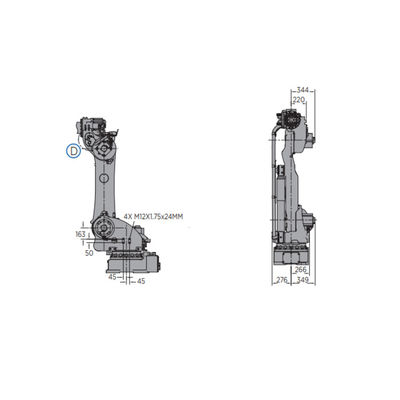 Lắp ráp rô bốt MOTOMAN-GP180 với cánh tay rô bốt 6 trục với trọng tải kẹp cho rô bốt công nghiệp 180kg