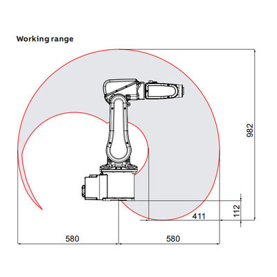 ABB IRB120 với cánh tay robot 6 trục với tải trọng 3kg Tầm với 580mm để chọn và đặt làm máy lắp ráp