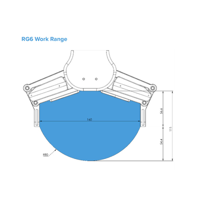 Bộ kẹp ngón tay 2 hành trình lớn được sử dụng với robot cộng tác UR 5E cho các bộ phận của thiết bị xử lý vật liệu