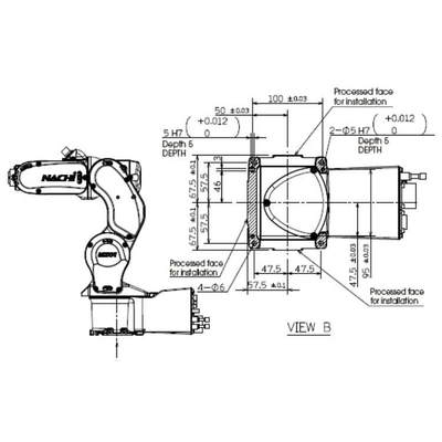 Xử lý Cánh tay rô bốt MZ01-01 Cánh tay rô bốt 6 trục như rô bốt công nghiệp nhỏ gọn