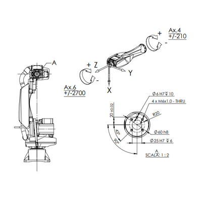 Bộ điều khiển phạm vi tiếp cận cao Racer-7-1.4 với phạm vi tiếp cận 1436MM như rô bốt công nghiệp 6 trục cho máy hàn ZARC