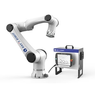 HAN'S Elfin Series E5 Cobot làm máy chọn và đặt hoạt động với Robot AGV Trọng tải 5kg với 6 trục