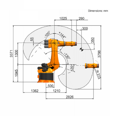 KR 500 R2830 Hàn Cánh tay robot KUKA với tải trọng định mức 500 Kg Đuốc hàn