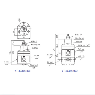 Khóa van điều khiển điện Bộ định vị bằng thép YT-400S