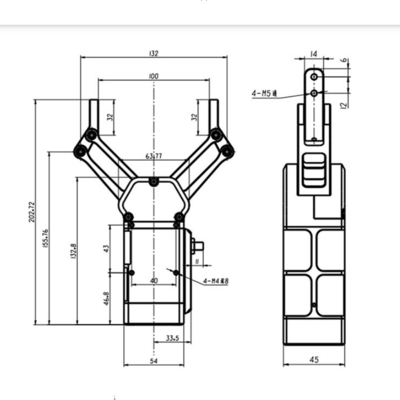 Bộ phận cánh tay rô bốt đa năng Máy gắp rô bốt điện song song Z-EFG-100