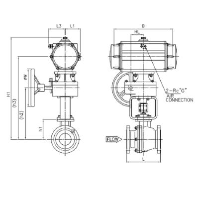 Van điều khiển khí nén 310K Bộ truyền động 6300RC để kiểm soát khí lỏng
