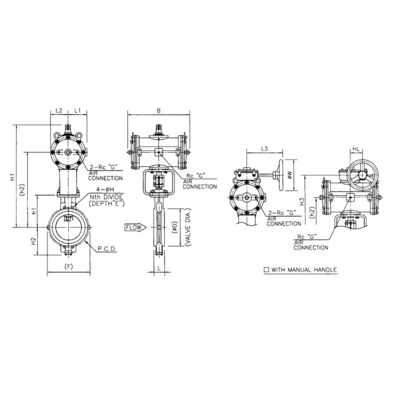 Bộ truyền động van điều khiển khí nén quả cầu 710C 6400RB