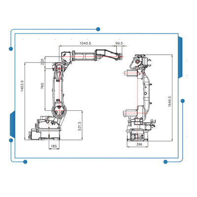 Robot hàn hồ quang 6 trục GBS của Trung Quốc GBS6-C2080 với máy hàn Ehave CM350AR